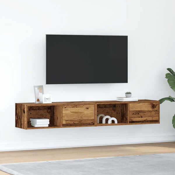 vidaXL TV-benker 2 stk gammelt tre 80x31x25,5 cm konstruert tre