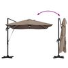 vidaXL Kipp Roma Parasol Gråbrun og Svart 352 x 251 x 265 cm