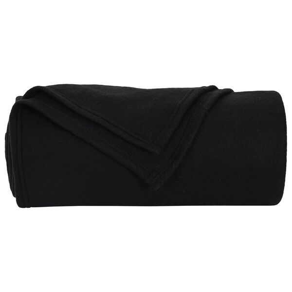 vidaXL Kastteppe Svart 170 x 130 cm Fleece
