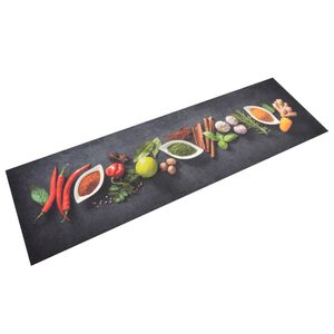 vidaXL Kj&oslash;kkenteppe vaskbar krydder 45x150 cm fl&oslash;yel