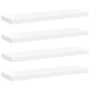 vidaXL Flytende vegghyller 4 stk hvit 80x23,5x3,8 cm MDF