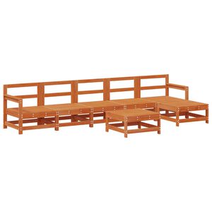 vidaXL Hage lounge sett 7 pcs VoksBrun Heltre furu