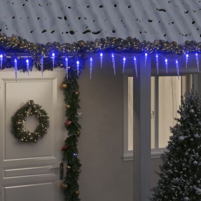 vidaXL Istapplys til jul 200 LEDs blå 20 m akryl PVC