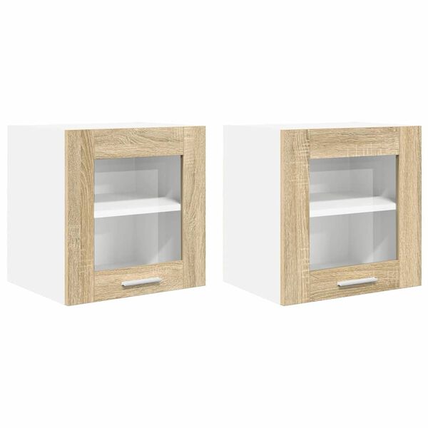 vidaXL Hengende skap 2 pcs Sonoma eik 40 x 31 x 40 cm Konstruert tre
