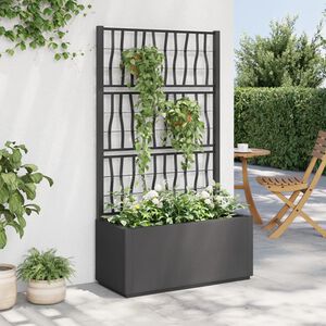 vidaXL Plantekasse med espalier gr&aring; 80x36x140 cm PP