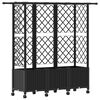 vidaXL Hevet Bed med Trellis og Tak Svart 163,5 x 40 x 142 cm PP