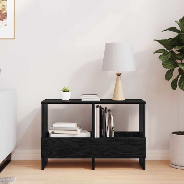 vidaXL Magasinreol Svart Eik 68,5 x 30 x 45 cm