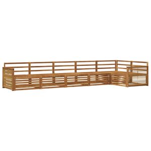 vidaXL Utend&oslash;rs sofa-sett 6 pcs Naturlig Solid akasietre