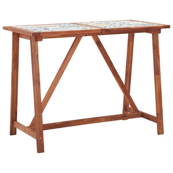 vidaXL Utend&oslash;rs barsett 5 deler mosaikkfliser og heltre akasie