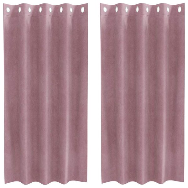 vidaXL Blendingsgardiner 2 pcs Mørk rosa 140 x 175 cm Fløyel