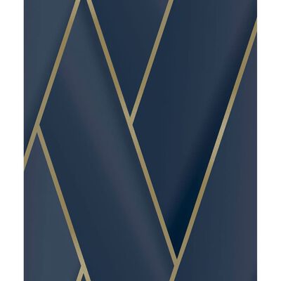 DUTCH WALLCOVERINGS Veggpanel Geometric blå og gull