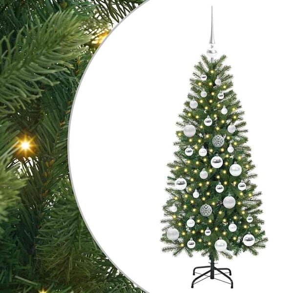 vidaXL Kunstig juletre med 150 LED med stativ gr&oslash;nn 120 cm PE og PVC
