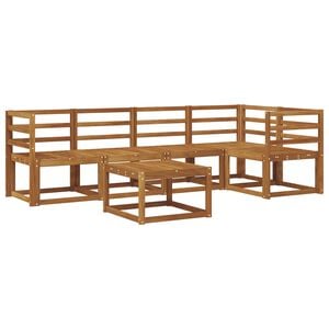 vidaXL Utend&oslash;rs sofa-sett 6 pcs Naturlig Solid akasietre