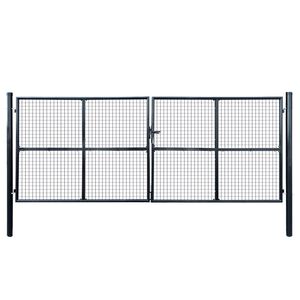 vidaXL Hageport av netting galvanisert stål 400x150 cm grå