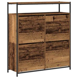 vidaXL Sko Skap 100 x 34 x 112 cm Konstruert tre Gammelt tre