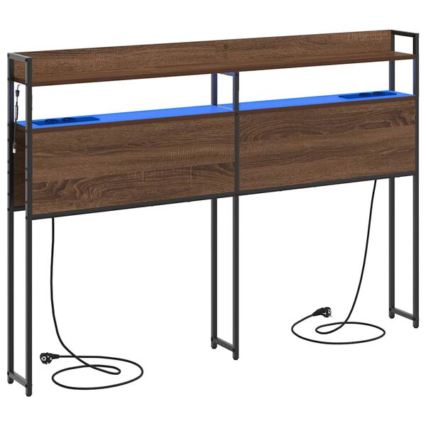 vidaXL Lagringshodegavl brun eik 140,5 x 15 x 98 cm Konstruert tre