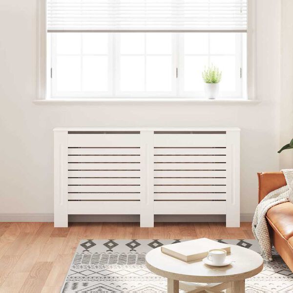vidaXL Radiatordeksel hvit 152x19x81,5 cm MDF