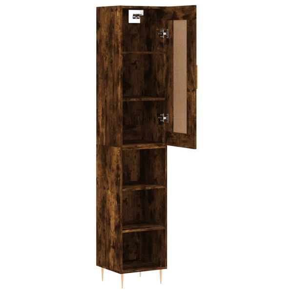 vidaXL Highboard r&oslash;kt eik 34,5x34x180 cm konstruert tre