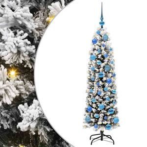 vidaXL Kunstig juletre med 150 LED grønn 150 cm PVC og stål og plast