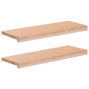 vidaXL Vinduplanker 2 stk. Naturlig 80x 30 x 2 cm Massiv b&oslash;ketre