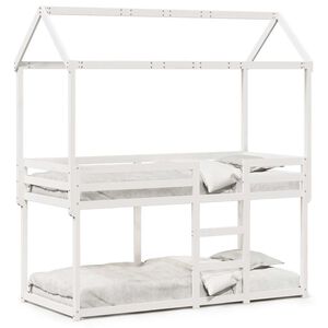 vidaXL K&oslash;yeseng med tak hvit 90x200 cm heltre furu