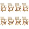 vidaXL Klappstoler 8 stk. beige polyrotting og heltre
