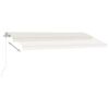 vidaXL Manuell uttrekkbar markise med LED 450x350 cm kremhvit