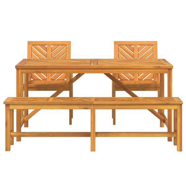 vidaXL Hage Spisegruppe 4 pcs Brun Solid akasietre