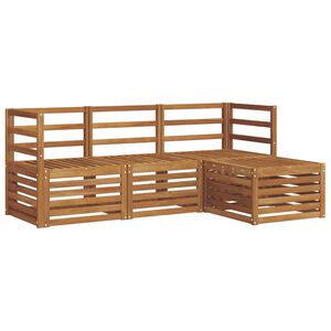 vidaXL Sofasett 4 pcs Naturlig Solid akasietre