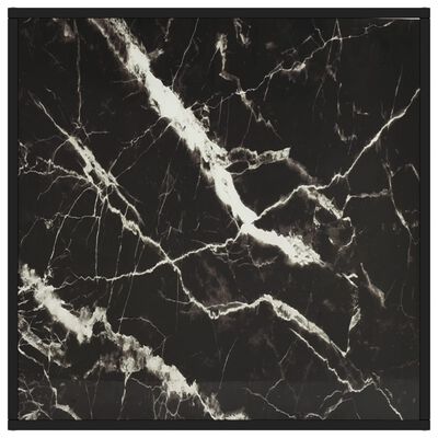 vidaXL Salongbord svart med svart marmorglass 80x80x35 cm