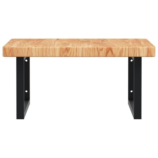 vidaXL Servanthylle veggmontert st&aring;l og heltre eik