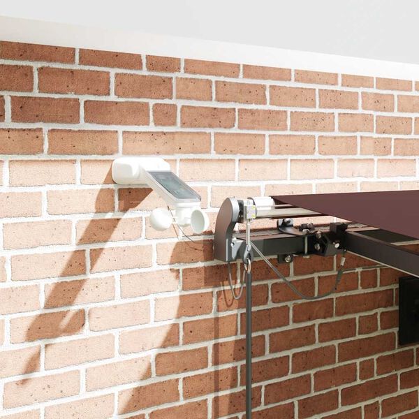 vidaXL Automatisk uttrekkbar markise med LED burgunder 450x300 cm