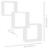 vidaXL Vegghyller kubeformet hvit 68x15x68 cm sponplate