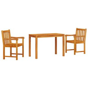 vidaXL Hage Spisegruppe 3 stk. Brun Solid akasietre