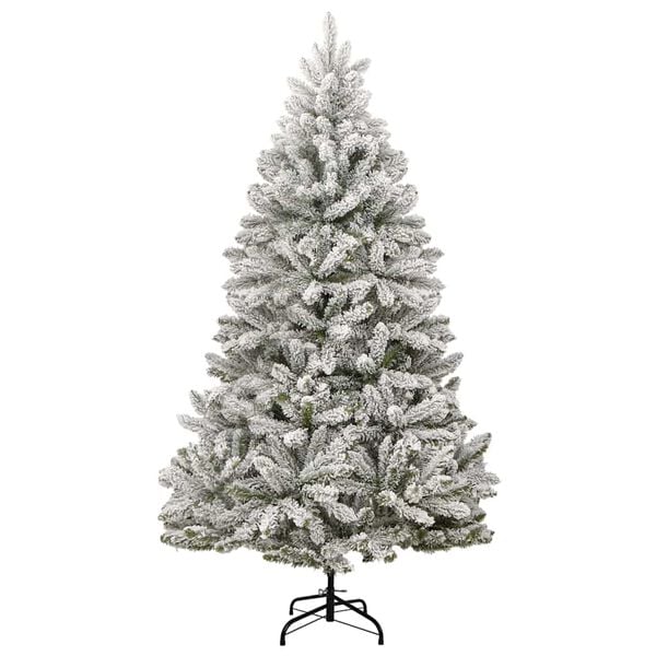 vidaXL Kunstig juletre med 300 LED Grønn og hvit 270 cm PVC og metall