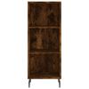 vidaXL Highboard røkt eik 34,5x34x180 cm konstruert tre