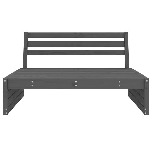 vidaXL Utendørs midtsofa grå 120x80 cm heltre furu