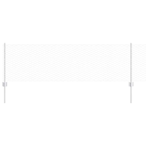 vidaXL Gjerde med stolpe s&oslash;lv 0,6 x 25 m St&aring;l