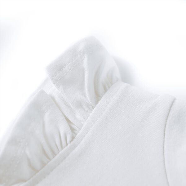 T-skjorte for barn med volangermer ecru 128