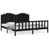vidaXL Sengeramme med hodegavl svart 200x200 cm heltre