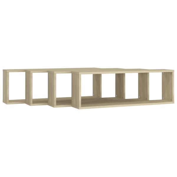 vidaXL Vegghyller kube 4 stk sonoma eik 80x15x26,5 cm konstruert tre