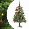 vidaXL Kunstig juletre med LED -stripelys gr&oslash;nn 150 cm PVC og metall
