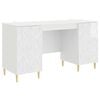 vidaXL Skrivebord H&oslash;gglans hvit 142,5 x 50 x 75 cm Konstruert tre