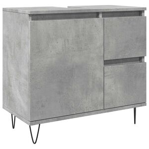 vidaXL Baderomsservantskap betonggr&aring; 65x33x60 cm konstruert tre