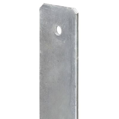 vidaXL Gjerdespyd 6 stk sølv 10x6x60 cm galvanisert stål