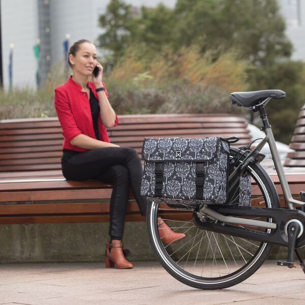 Willex Sykkelvesker 36 L svart og brun fantasitr&aelig;r 13961