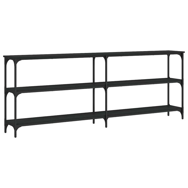 vidaXL Konsollbord svart 200x29x75 cm konstruert tre