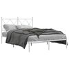 vidaXL Sengeramme i metall med hodegavl hvit 120x200 cm