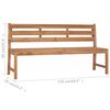 vidaXL Hagebenk 170 cm heltre teak