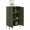 vidaXL Highboard olivengrønn 68x39x113 cm stål